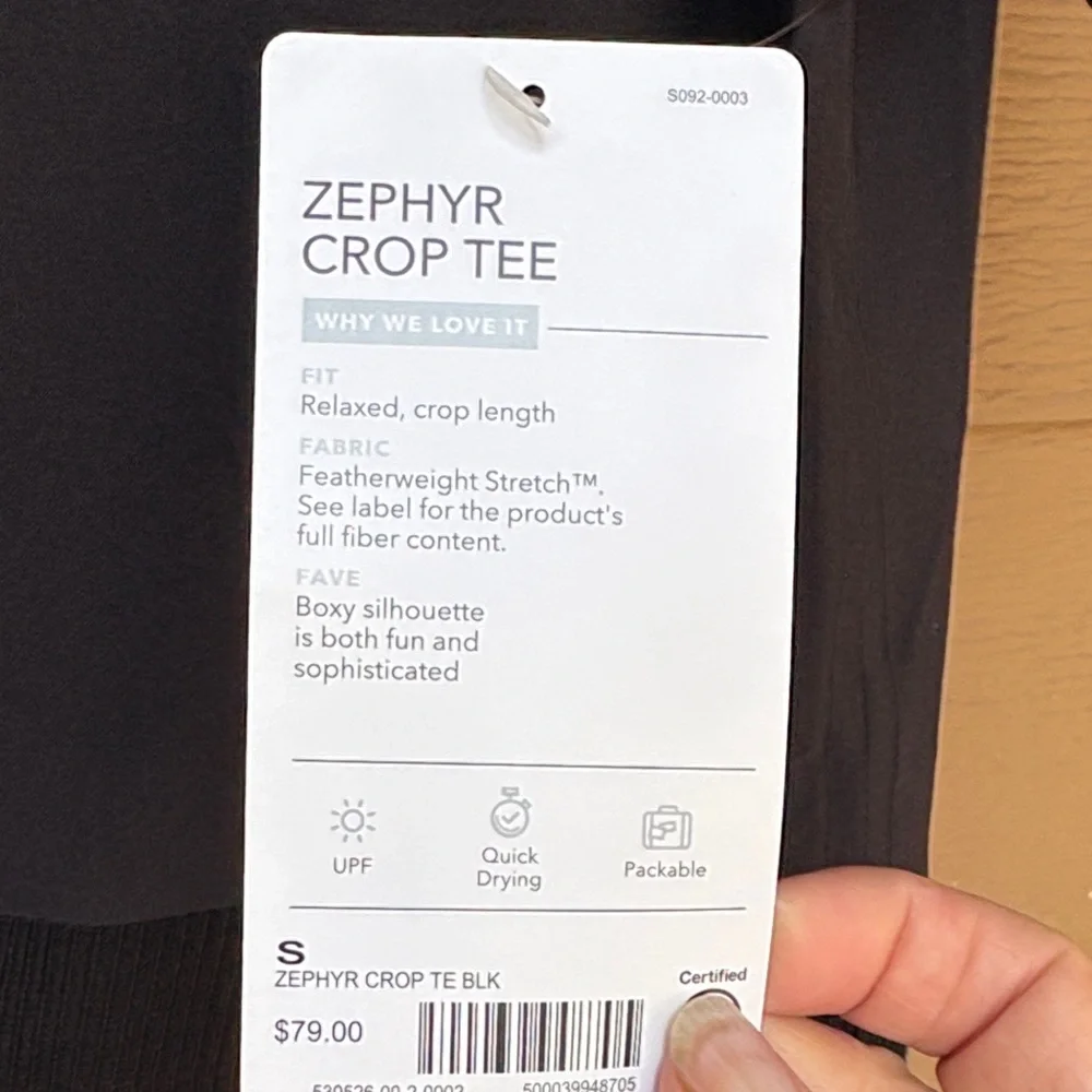 Athleta Black Zephyr Crop Tee - Picture 3 of 9